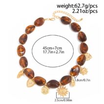 Retro Heart Sun Pendant Amber Beaded Necklace Vintage Boho Statement - ArtGalleryZen