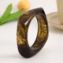 Retro Irregular Gradient Resin Bangle Bracelet - ArtGalleryZen
