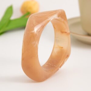 Retro Irregular Gradient Resin Bangle Bracelet - ArtGalleryZen