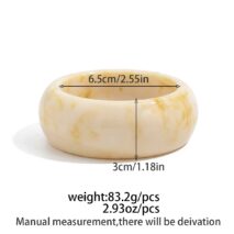 Retro Irregular Resin Bangle Bracelet Set - ArtGalleryZen