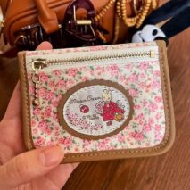 Retro Sanrio Marron Cream Floral Embroidery Wallet - ArtGalleryZen