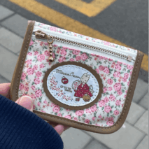 Retro Sanrio Marron Cream Floral Embroidery Wallet - ArtGalleryZen