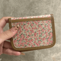 Retro Sanrio Marron Cream Floral Embroidery Wallet - ArtGalleryZen