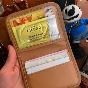 Retro Sanrio Marron Cream Floral Embroidery Wallet - ArtGalleryZen