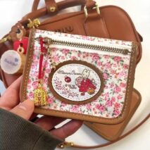 Retro Sanrio Marron Cream Floral Embroidery Wallet - ArtGalleryZen
