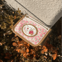 Retro Sanrio Marron Cream Floral Embroidery Wallet - ArtGalleryZen