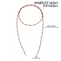 Retro Seed Beaded Long Chain Necklace - ArtGalleryZen