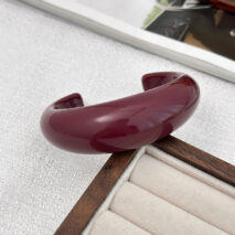 Retro Wine Red Irregular Bangle Bracelet Ring Set - ArtGalleryZen