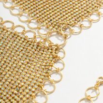 Crystal Body Chain Bra with Rhinestone Inlay ? 18k Gold Silver Plated - ArtGalleryZen