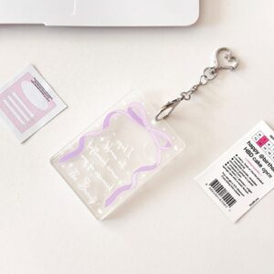 Ribbon Bowknot Kpop Keychain Acrylic Photocard Holder - ArtGalleryZen