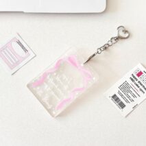 Ribbon Bowknot Kpop Keychain Acrylic Photocard Holder - ArtGalleryZen