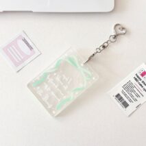 Ribbon Bowknot Kpop Keychain Acrylic Photocard Holder - ArtGalleryZen