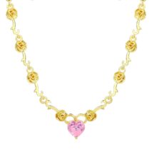 Rose Heart Pendant Necklace - ArtGalleryZen