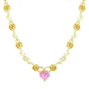 Rose Heart Pendant Necklace - ArtGalleryZen