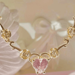 Rose Heart Pendant Necklace - ArtGalleryZen