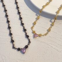 Rose Heart Pendant Necklace - ArtGalleryZen