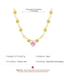 Rose Heart Pendant Necklace - ArtGalleryZen