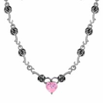 Rose Heart Pendant Necklace - ArtGalleryZen