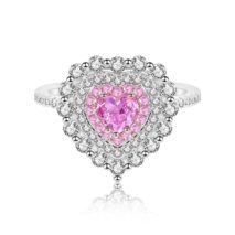 S925 Sterling Silver Diamond Heart Ring - ArtGalleryZen