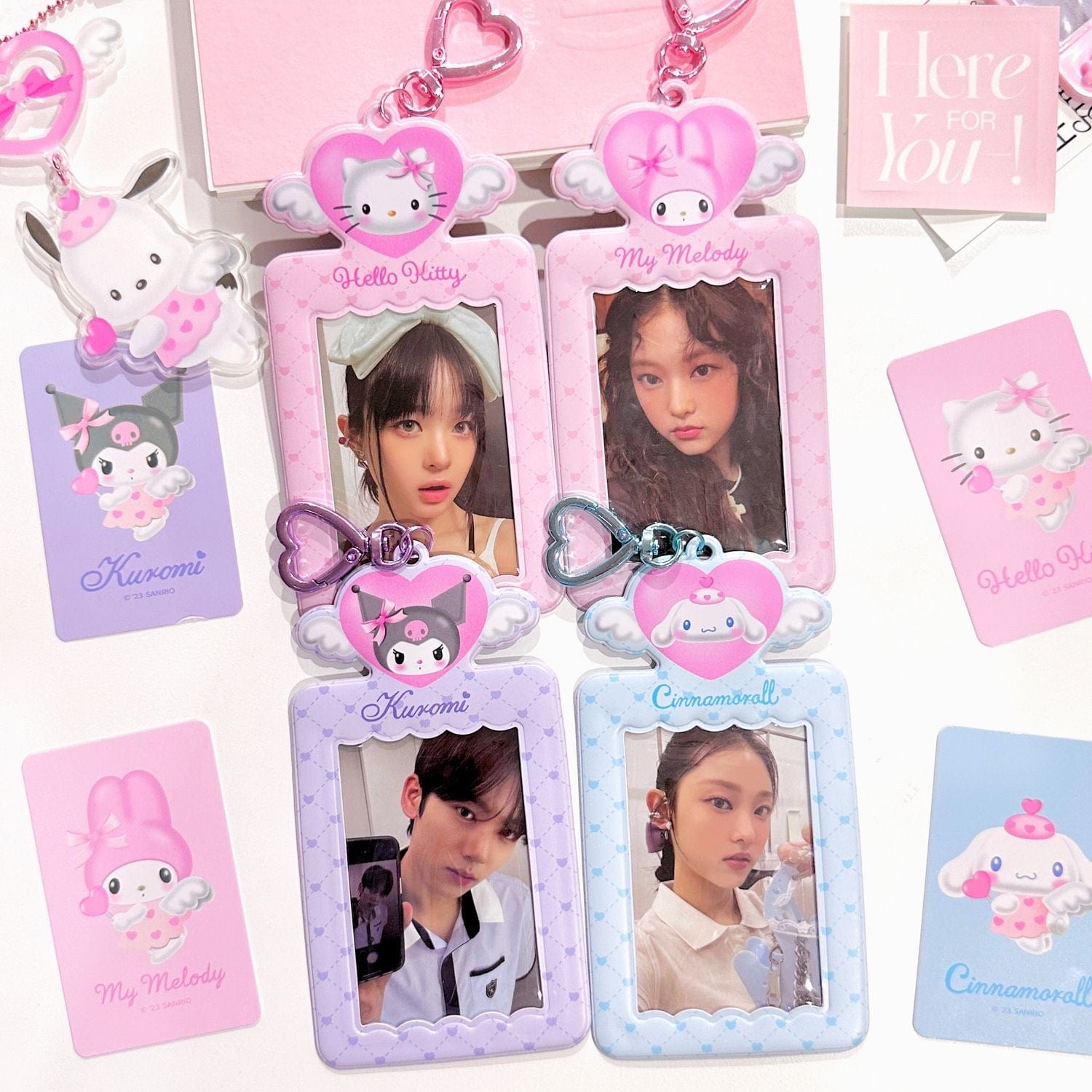 Sanrio Angel Kpop Heart Keychain Photocard Holder - ArtGalleryZen
