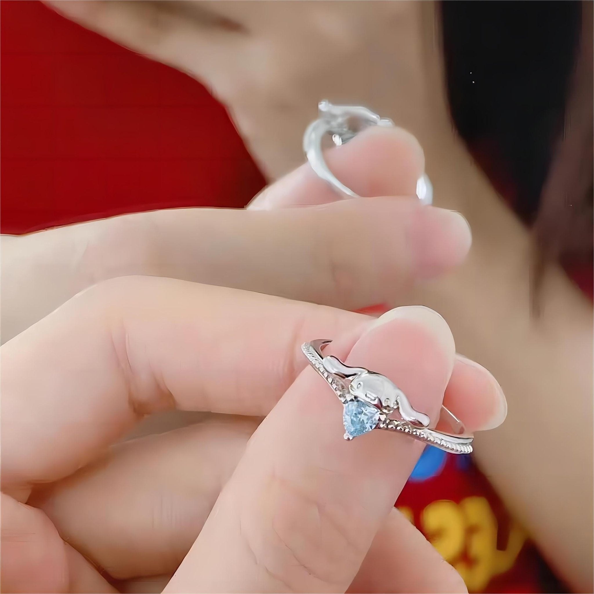 Sanrio Cinnamoroll Crystal Heart Ring - ArtGalleryZen