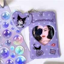 Sanrio Cinnamoroll Kuromi Kpop Heart Keychain Photocard Holder - ArtGalleryZen