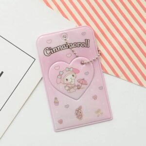 Sanrio Cinnamoroll Kuromi Kpop Heart Keychain Photocard Holder - ArtGalleryZen