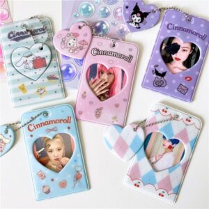 Sanrio Cinnamoroll Kuromi Kpop Heart Keychain Photocard Holder - ArtGalleryZen