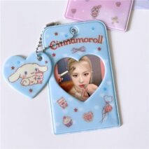 Sanrio Cinnamoroll Kuromi Kpop Heart Keychain Photocard Holder - ArtGalleryZen