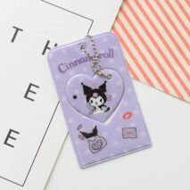 Sanrio Cinnamoroll Kuromi Kpop Heart Keychain Photocard Holder - ArtGalleryZen