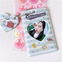 Sanrio Cinnamoroll Kuromi Kpop Heart Keychain Photocard Holder - ArtGalleryZen