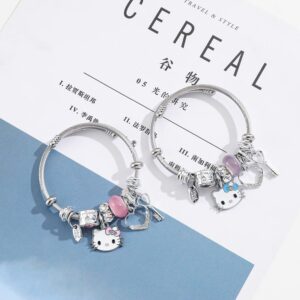 Sanrio CZ Inlaid Stainless Steel Hello Kitty Bangle Bracelet - ArtGalleryZen