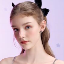 Sanrio Enamel Arrow Heart Devil Kuromi Earrings - ArtGalleryZen