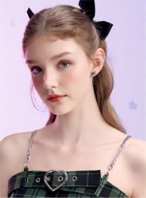 Sanrio Enamel Arrow Heart Devil Kuromi Earrings - ArtGalleryZen