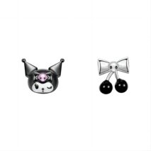 Sanrio Enamel Black Cherry Kuromi Earrings - ArtGalleryZen