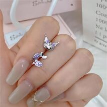 Sanrio Enamel Butterfly Kuromi Earrings - ArtGalleryZen