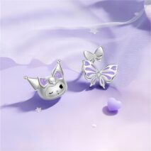 Sanrio Enamel Butterfly Kuromi Earrings - ArtGalleryZen