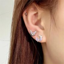 Sanrio Enamel Butterfly Kuromi Earrings - ArtGalleryZen