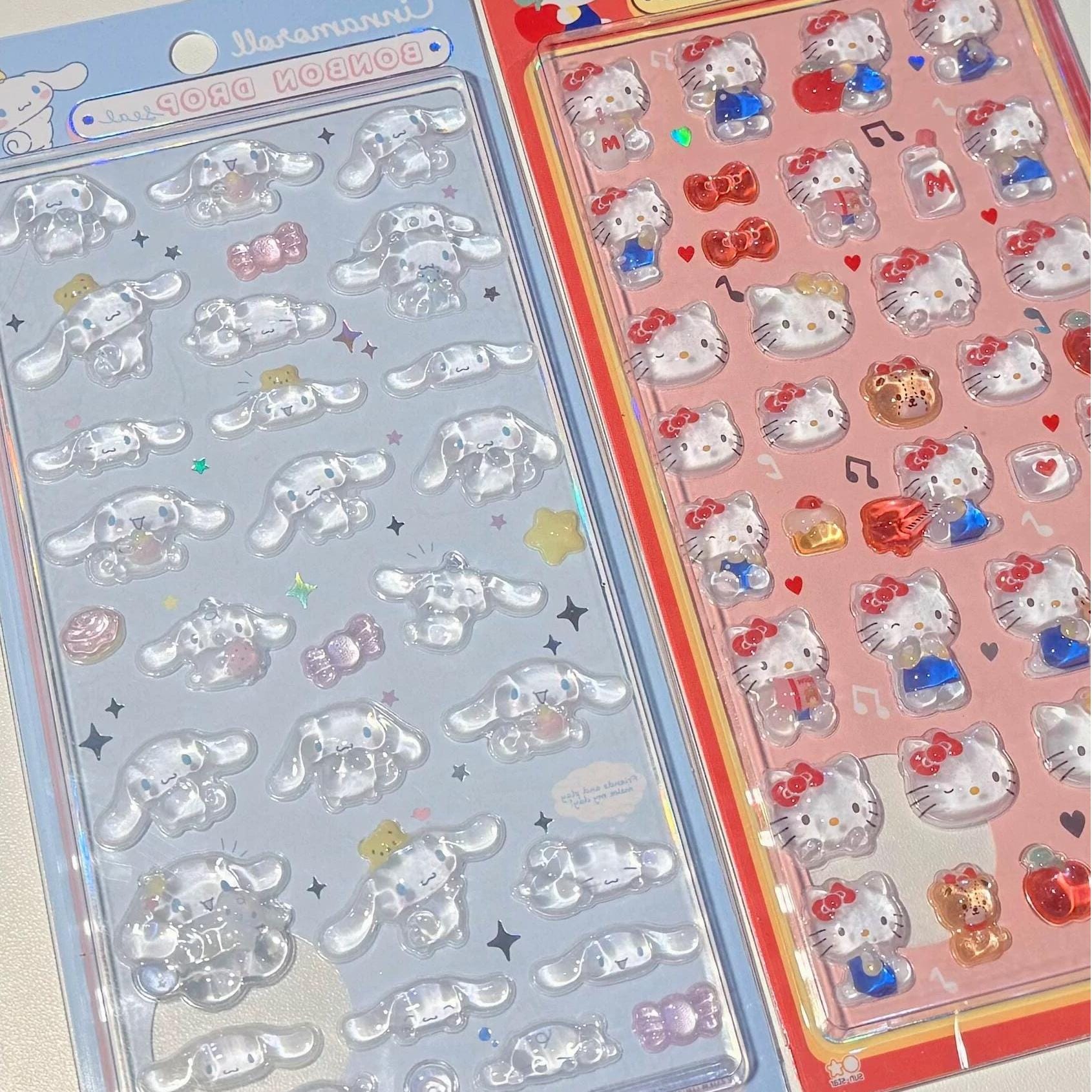 Sanrio Hello Kitty Cinnamoroll Crystal 3D DIY Decoration Stickers - ArtGalleryZen