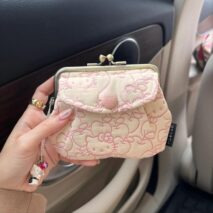Sanrio Hello Kitty Embroidery Canvas Gold Mouth Bag - ArtGalleryZen