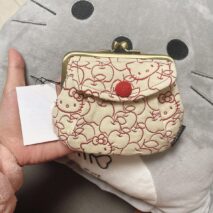 Sanrio Hello Kitty Embroidery Canvas Gold Mouth Bag - ArtGalleryZen