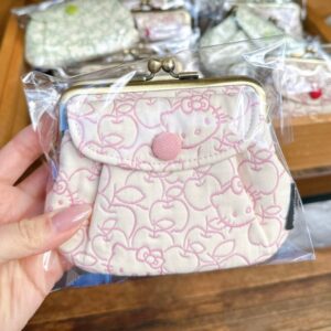 Sanrio Hello Kitty Embroidery Canvas Gold Mouth Bag - ArtGalleryZen