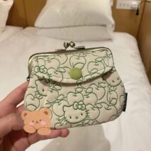 Sanrio Hello Kitty Embroidery Canvas Gold Mouth Bag - ArtGalleryZen