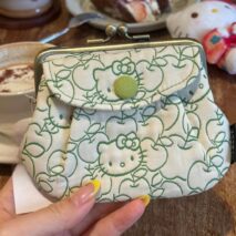Sanrio Hello Kitty Embroidery Canvas Gold Mouth Bag - ArtGalleryZen