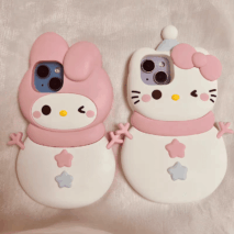 Sanrio Hello Kitty My Melody Snowman iPhone Case - ArtGalleryZen