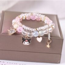 Sanrio Kawaii Anime Melody Kuromi Cinnamoroll Crystal Bracelet - ArtGalleryZen