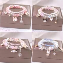 Sanrio Kawaii Anime Melody Kuromi Cinnamoroll Crystal Bracelet - ArtGalleryZen