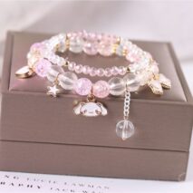 Sanrio Kawaii Anime Melody Kuromi Cinnamoroll Crystal Bracelet - ArtGalleryZen