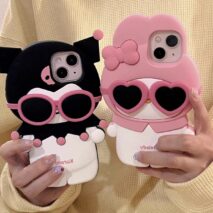 Sanrio Kuromi My Melody Wearing Sunglasses iPhone Case - ArtGalleryZen