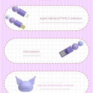 Sanrio Kuromi Pochacco Charging Data Cable Bracelet - ArtGalleryZen
